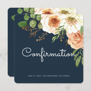 Invitation de confirmation florale d'aquarelle mod