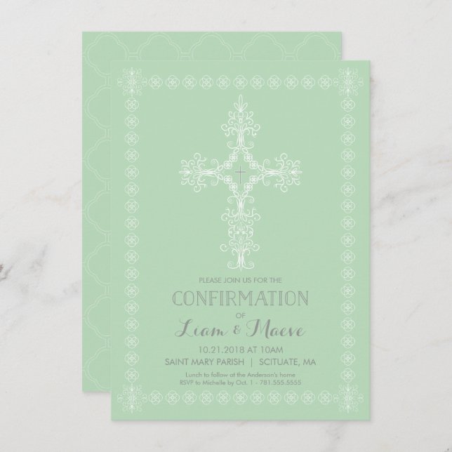 Invitation de confirmation, garçon ou fille Invita (Devant / Derrière)