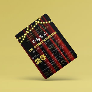 Invitation de confirmation Gold de Theatre Lights