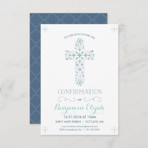 Invitation de confirmation - Invitation avec croix
