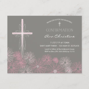 Invitation de confirmation - Invitation avec croix