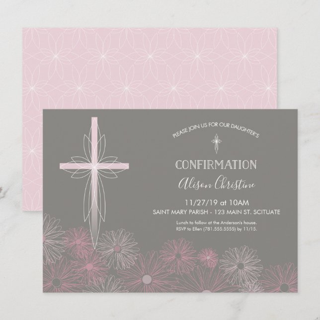 Invitation de confirmation - Invitation de fille a (Devant / Derrière)