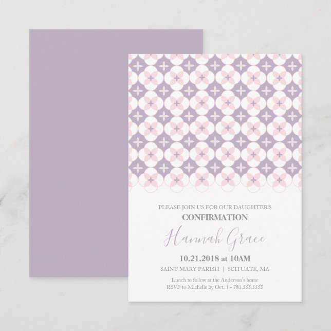 Invitation de confirmation - Invitation personnali (Devant / Derrière)