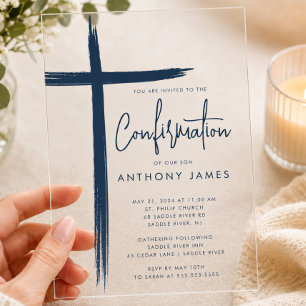 Invitation de confirmation moderne pour garçons av