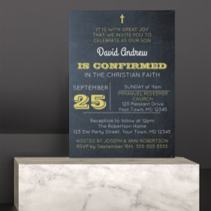 Invitation de confirmation or Chalkboard