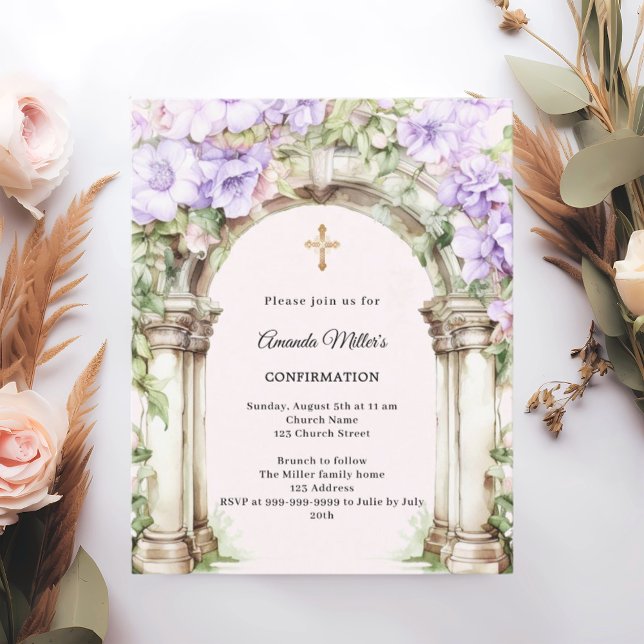 Invitation de confirmation pour fille avec arche f (Créateur téléchargé)