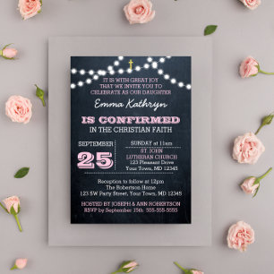 Invitation de confirmation rose du tableau de bord