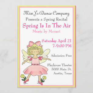 Invitation de considérant de la danse de la fille