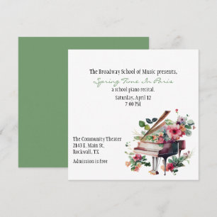 Invitation de considérant de piano personnalisé ch