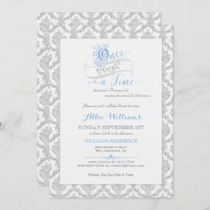 Invitation De conte de fées prince baby shower il était une