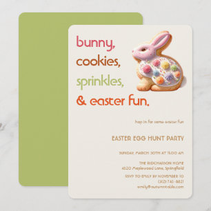 Invitation de cookie de lapin de Pâques   Fête de 
