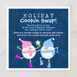 Invitation de Cookie Swap de Holiday Snowmen