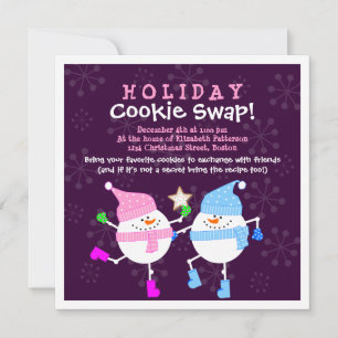 Invitation de Cookie Swap de Holiday Snowmen