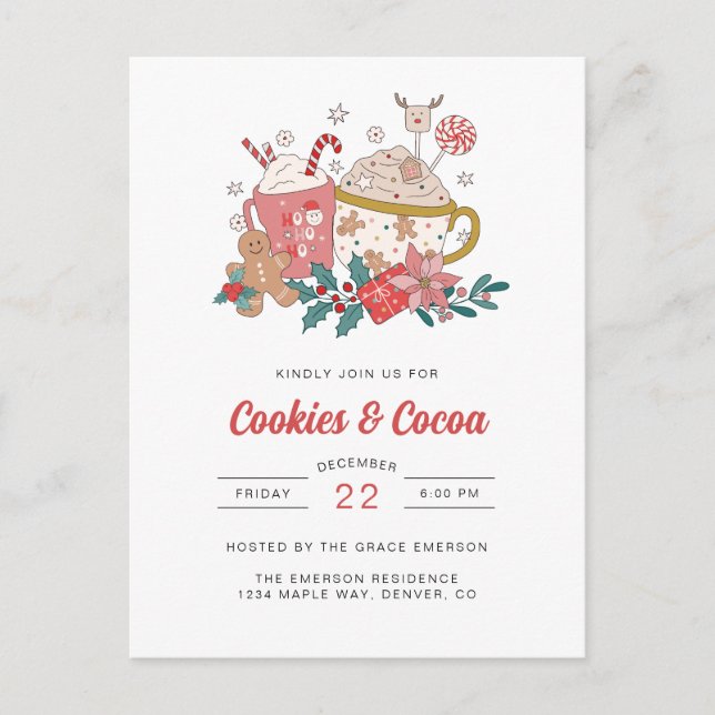 Invitation de Cookies et Cocoa Party (Devant)