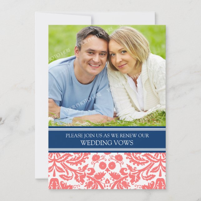 Invitation de corail bleue de renouvellement de (Devant)