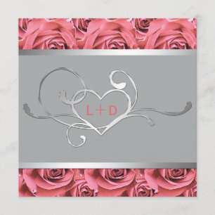 Invitation de corail de douche de couples de rose