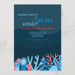 Invitation de corail de fête d'anniversaire