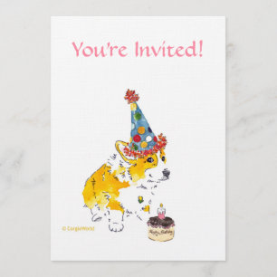 Invitation de Corgi à la fête d'anniversaire