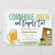 Invitation de Cornhole et de Beer Baby shower