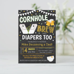 Invitation de Cornhole et de Beer Baby shower