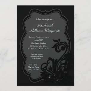 invitation de costume de Halloween de mascarade du