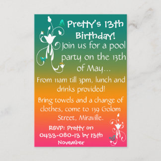 Invitation de couleurs d'été