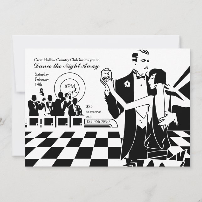 Invitation de couple dansant (Devant)