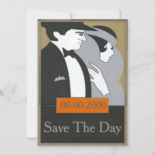 Invitation de couple de style vintage Jour de sauv