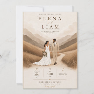 Invitation de couple en ligne moderne