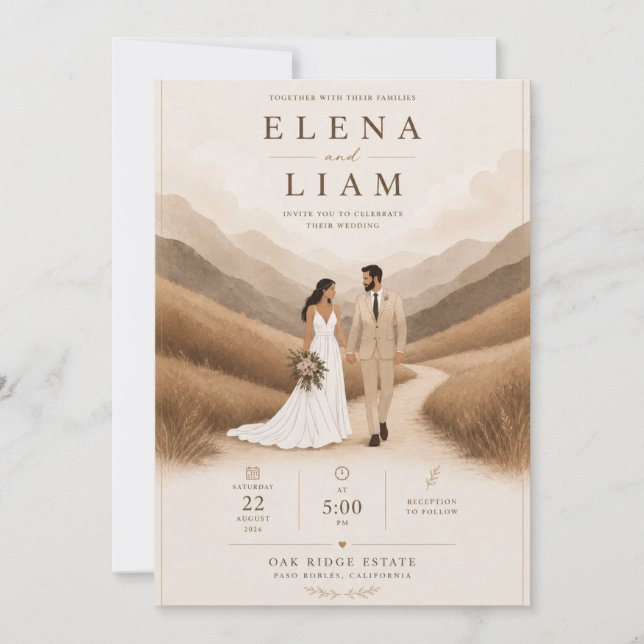 Invitation de couple en ligne moderne (Devant)