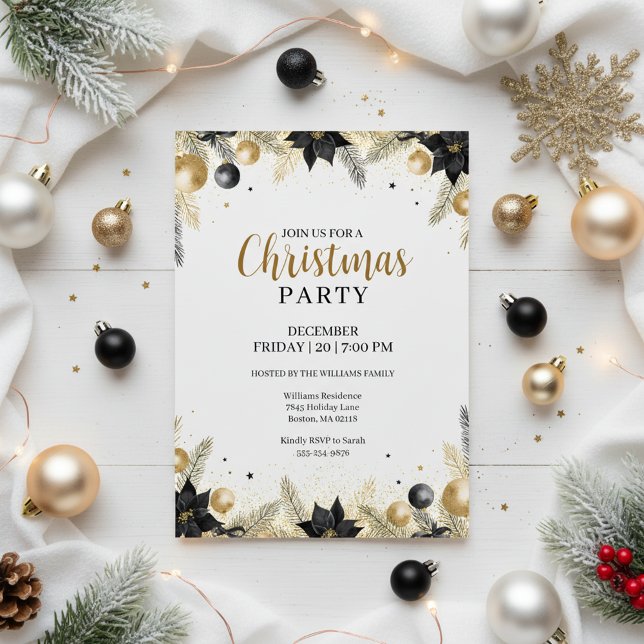 Invitation de couronne de Noël rustique élégante (Créateur téléchargé)