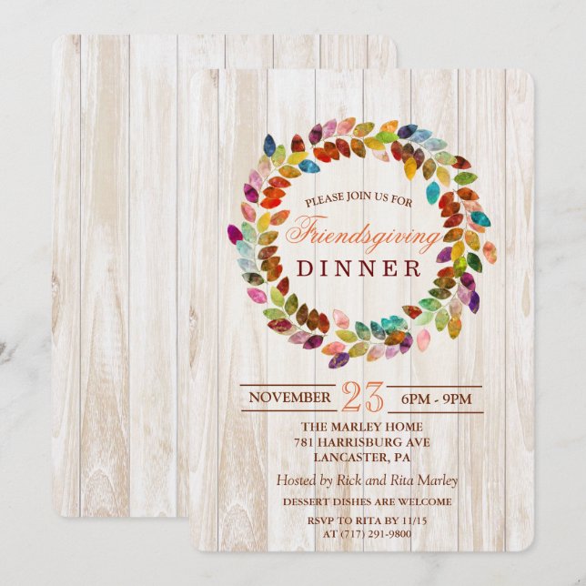 Invitation de couronne de paillettes pour la fête  (Devant / Derrière)