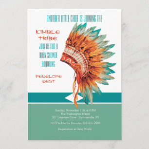 Invitation de couronne de plumes indienne