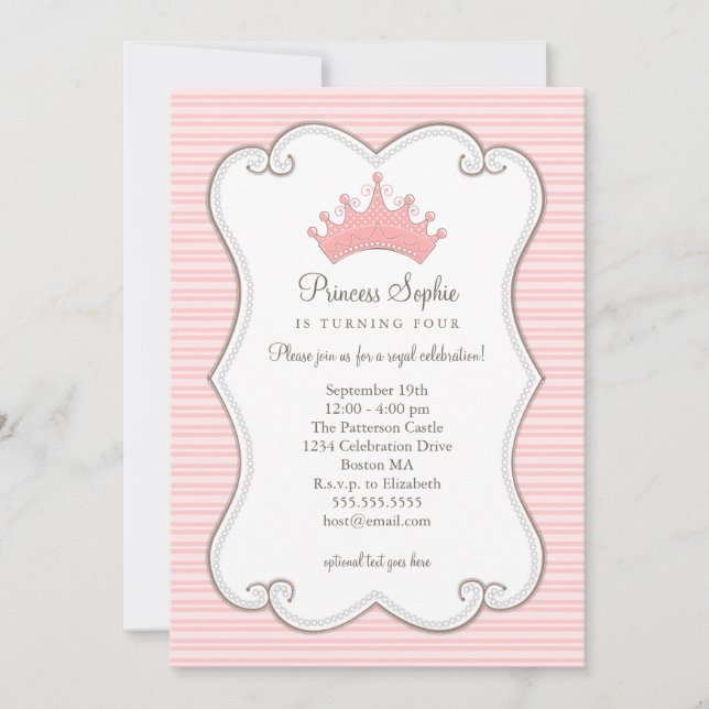 Invitation de couronne de rose de fête (Devant)