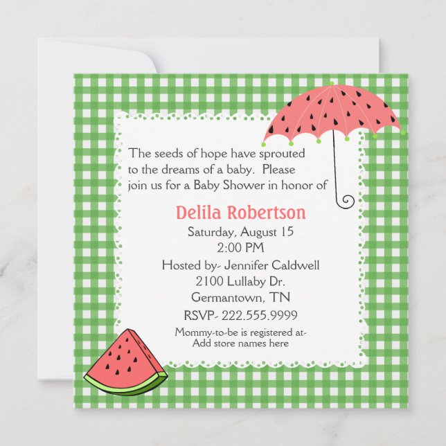 Invitation de coutume de baby shower de thème de (Devant)