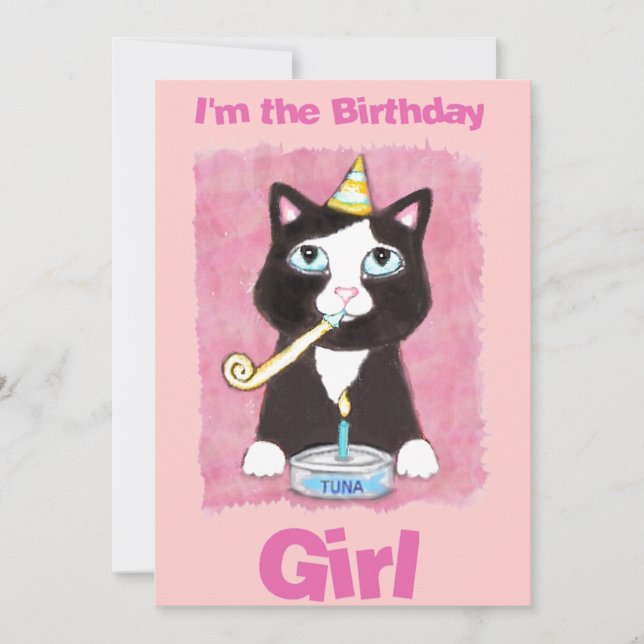 Invitation de coutume de chat de gâteau (Devant)