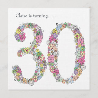 invitation de coutume de fête d'anniversaire de 30