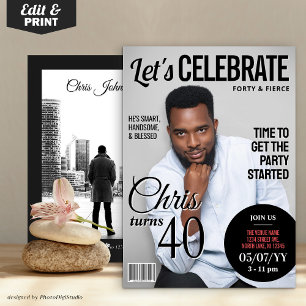Invitation de couverture du magazine Anniversaire
