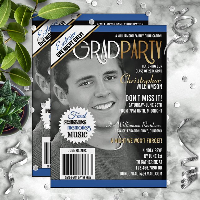 Invitation de couverture du magazine de la fête de (Créateur téléchargé)