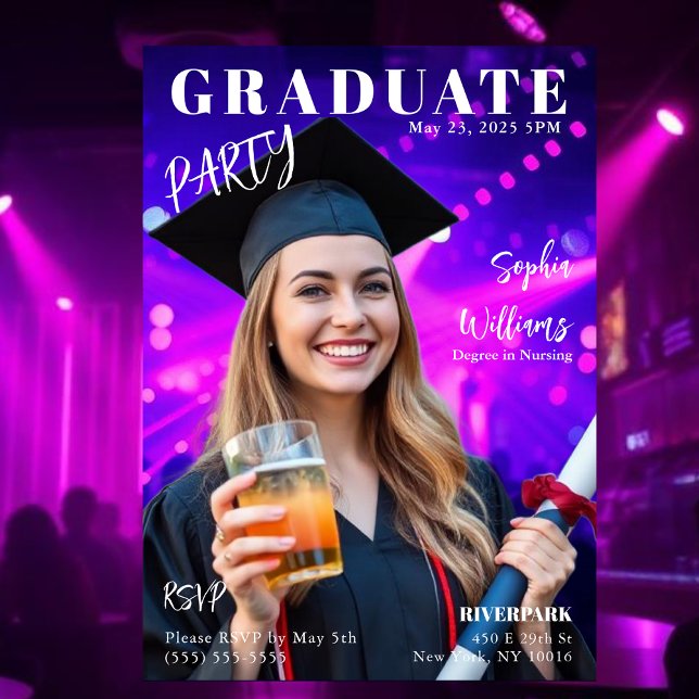 Invitation de couverture du magazine Graduate (Graduate Magazine Cover  Invitation )