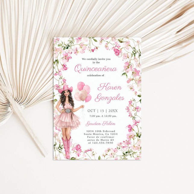 Invitation de Cowgirl Quinceañera (Créateur téléchargé)