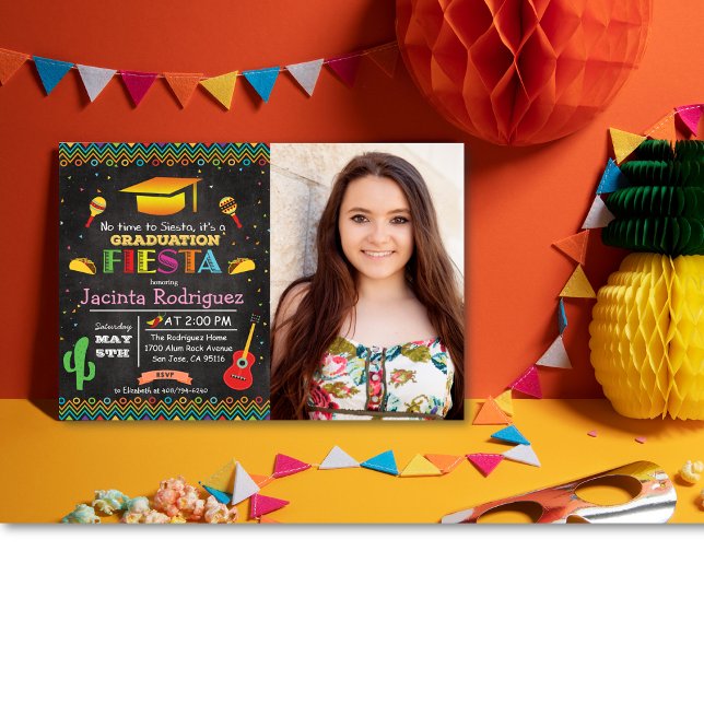 Invitation de craie de fin d'études mexicain Fiest (Créateur téléchargé)