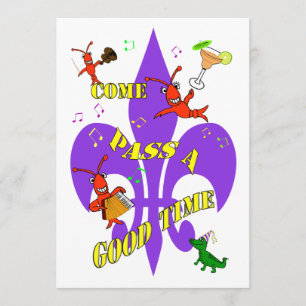 Invitation de Crawfish Fleur de Lys Party