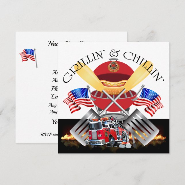 Invitation de cuisine du service d'incendie de Gri (Devant / Derrière)