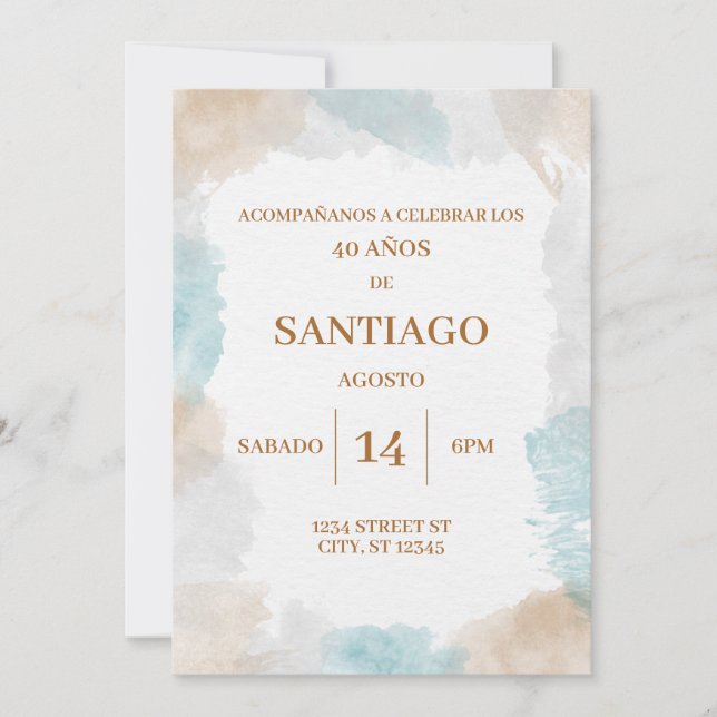 INVITATION DE CUMPLEANOS PARA HOMBRE (Devant)