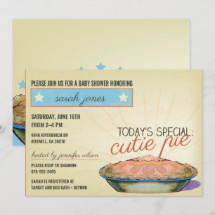 Invitation de Cutie Pie à un baby shower non sexis