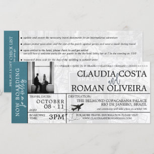 Invitation de Cyan Brazil Mariage Boarding Pass