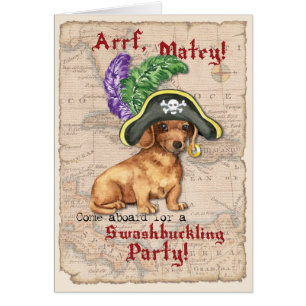 Invitation de Dachshund Pirate