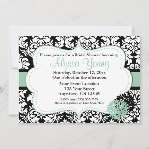Invitation de Damask Monnaie Noire