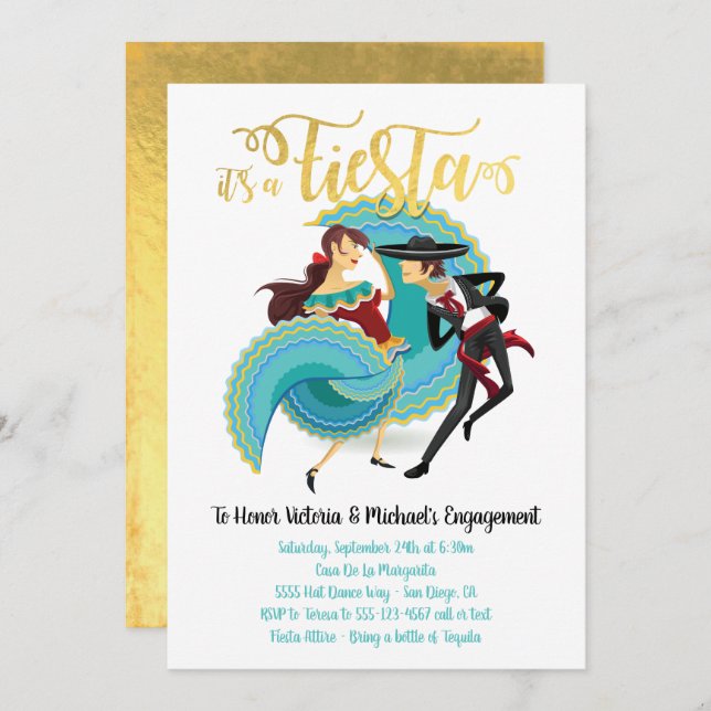 Invitation de danseurs espagnols de la Fiesta mexi (Devant / Derrière)